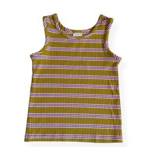 Hanna Andersson Striped Ribbed Tank Top Girls 120cm US 6-7